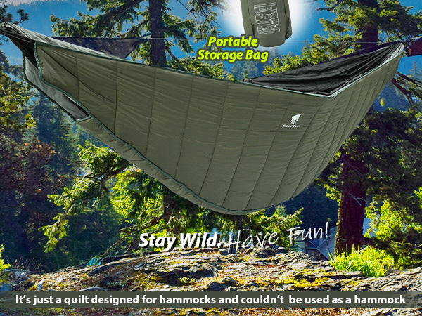 Double Sleeping Bag Hammock Outdoor Portable Camping Hanging Chair Cold-proof Lightweight Camping Warm Quilt