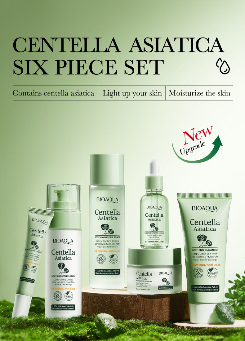BIOAOUA Centella asiatica soothing and repairing six-piece set Moisturizing skin care product set  wholesale