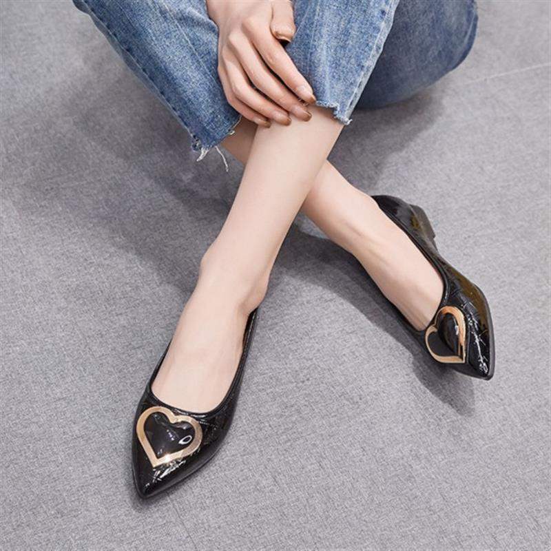 Women's Non-Slip Flat Shallow Mouth Single Shoes2025Spring and Autumn New Style Chunky Heel Pointed Toe Slip-On Women's Soft Sole Shoes