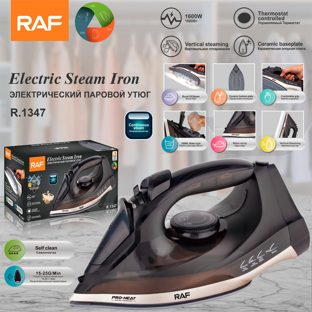 RAF European Standard1600W Handheld Small Portable Clothes Ironing Machine Household Steam Electric Iron1347