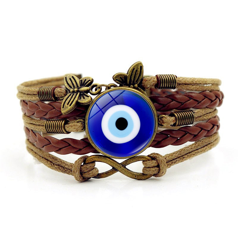 Vintage Multi-layer Woven Bracelet Butterfly Wireless Symbol Card Handmade Woven Bracelet Yoga Mandala Flower Bracelet