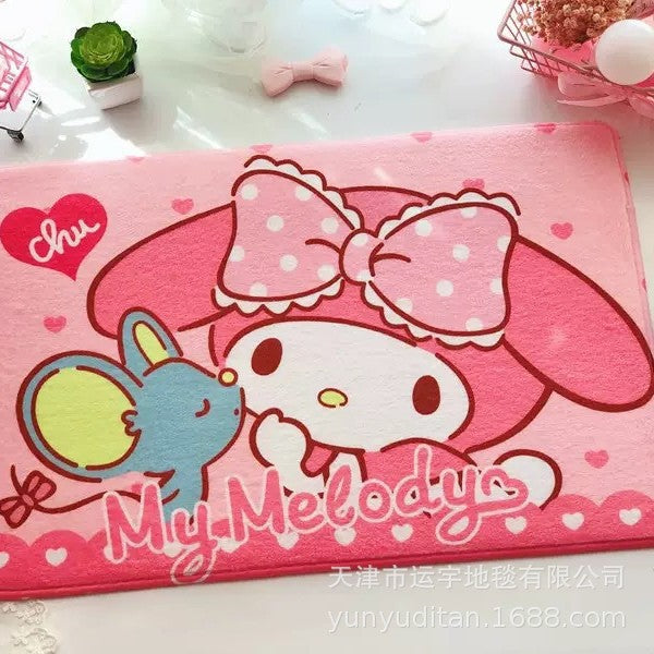 Flannel Mat Cartoon Kitty Bathroom Water Absorption Non-Slip Door Mat Pudding Dog Bathroom Mat Labeling and Dropshipping