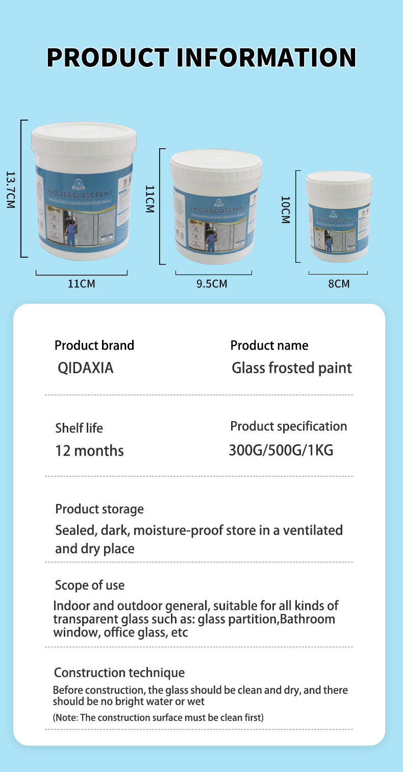 Frosted Glass Paint Light Blocking Opaque Glass Paint Bathroom Glass Window Sandblasting Frosted Glass Film Paint