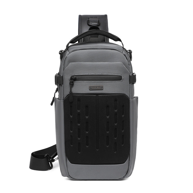 OZUKO Men's Chest Bag Waterproof Multifunctional Crossbody Bag Trendy Portable Small Backpack Large Capacity Single Shoulder Men's Bag
