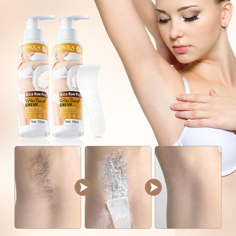 Rice Puree Whitening Hair Removal Cream BIOAOUA Soothing Leg Hair Removal Body Hair Removal Cream Wholesale