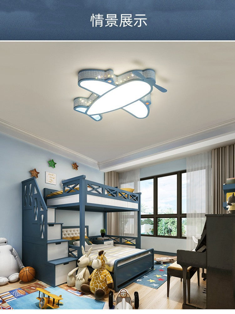Children's Room Lamp Modern Simple Nordic Creative Boys and Girls Bedroom Airplane led Ceiling Light Non-Glaring Study Lamp