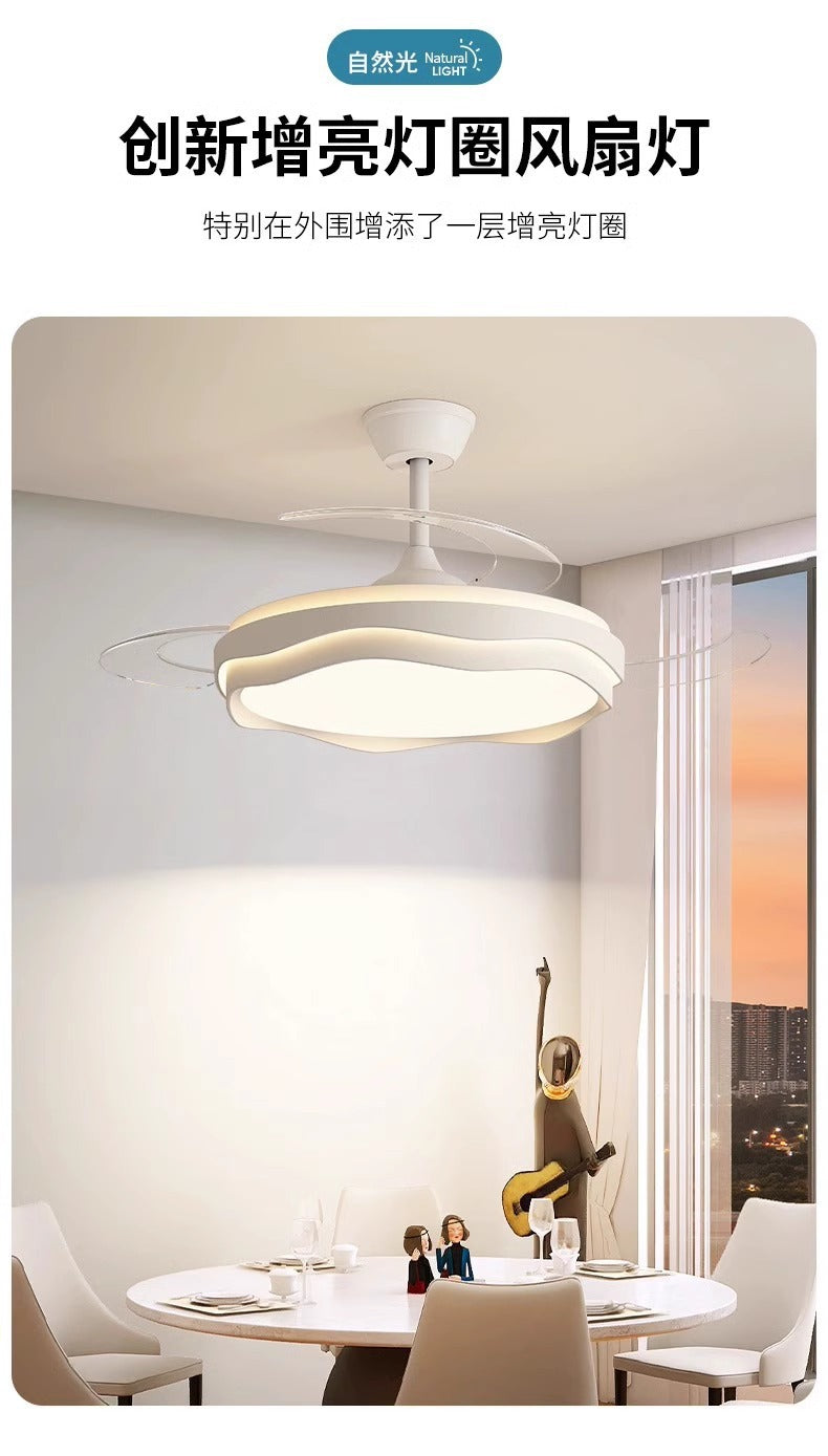 Invisible Fan Light Full Spectrum Eye Protection High Wind Power Silent Modern Simple Hall Bedroom Room Restaurant Ceiling Fan Light