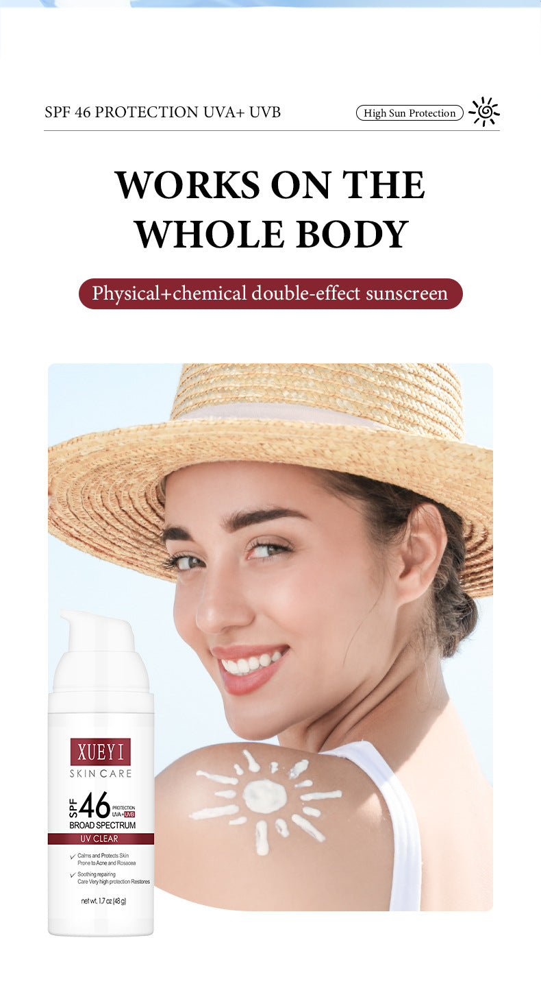 High SPF Sunscreen Lotion Transparent Moisturizing Non-Greasy UV Protection Sunscreen Brightening Isolation Manufacturer Wholesale