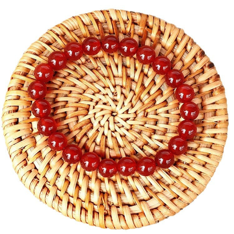 Natural Red Agate Bracelet Zodiac Year Retro Red Crystal Fashion Jewelry Bracelet