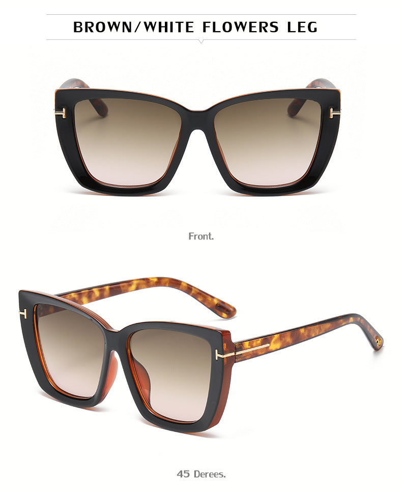 European and American Fashion Cat Eye Sunglasses for Women with High-end Feel Korean Style T Fashionable Sunglasses for Women Wholesale