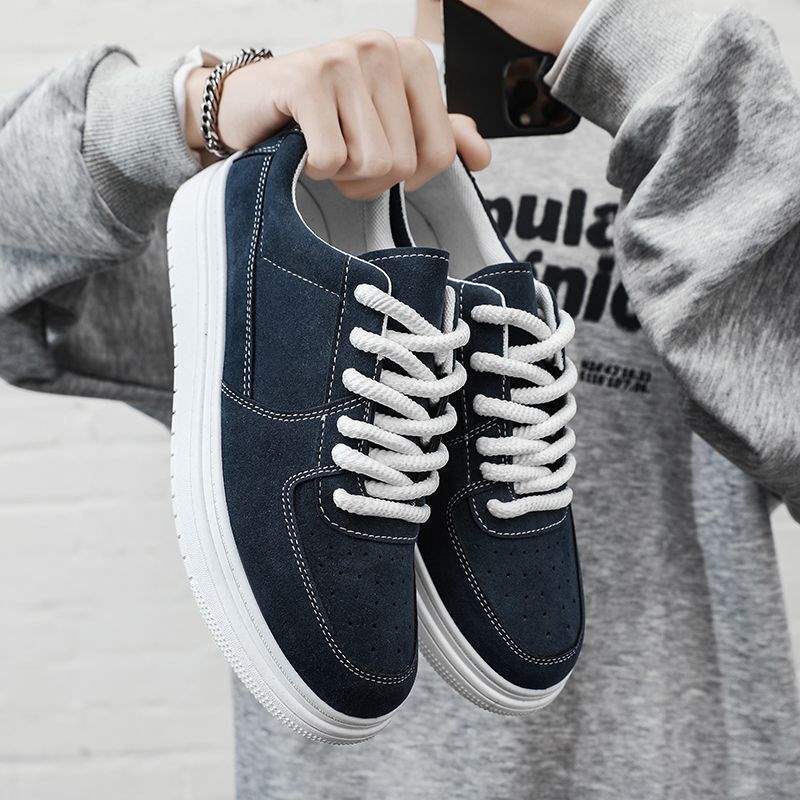 Spring Summer Men's Shoes New Thick-Soled Sneakers Versatile Shoes for Men and Middle School Students Trendy Dad Shoes White