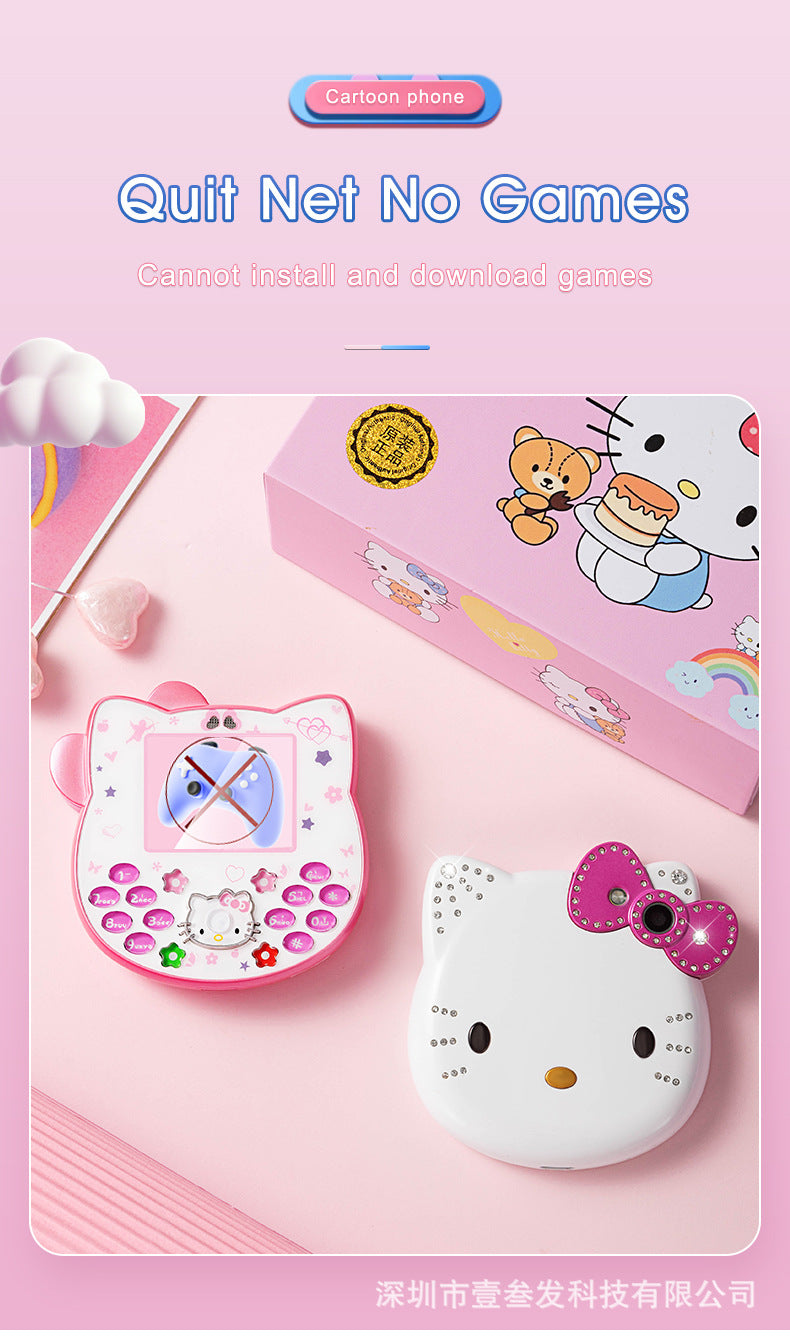 i168Mini Button Straight New Model Mini Hellokitty Small Phone Hot Sale Cartoon Cute