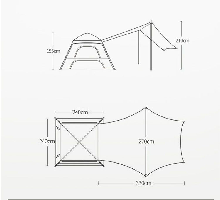 Tent Outdoor Folding Camping Equipment Picnic Integrated Fully Automatic Thickened Rainproof Quick Open Design