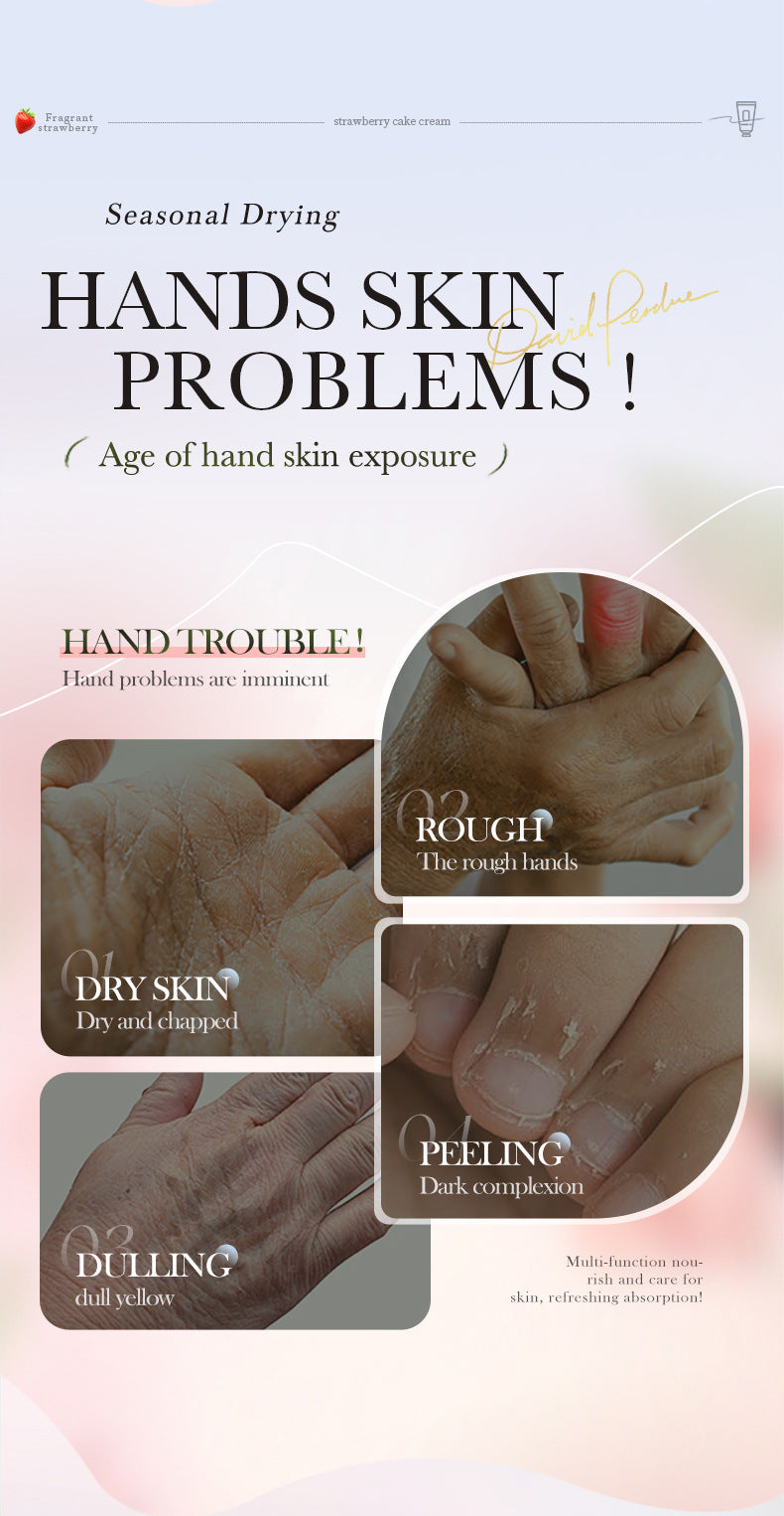 Full English Strawberry Cake Nourishing Hand Cream BIOAOUA Autumn and winter moisturizing hand cream  foreign trade wholesale