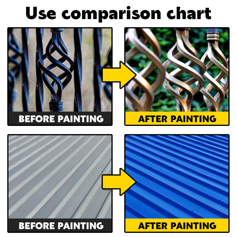 Metal Brush Paint for Entry Doors, Iron Art Railings, Renovation, Color Change, Repair, Metallic Paint, Water-Based Odorless Self-Brush Paint