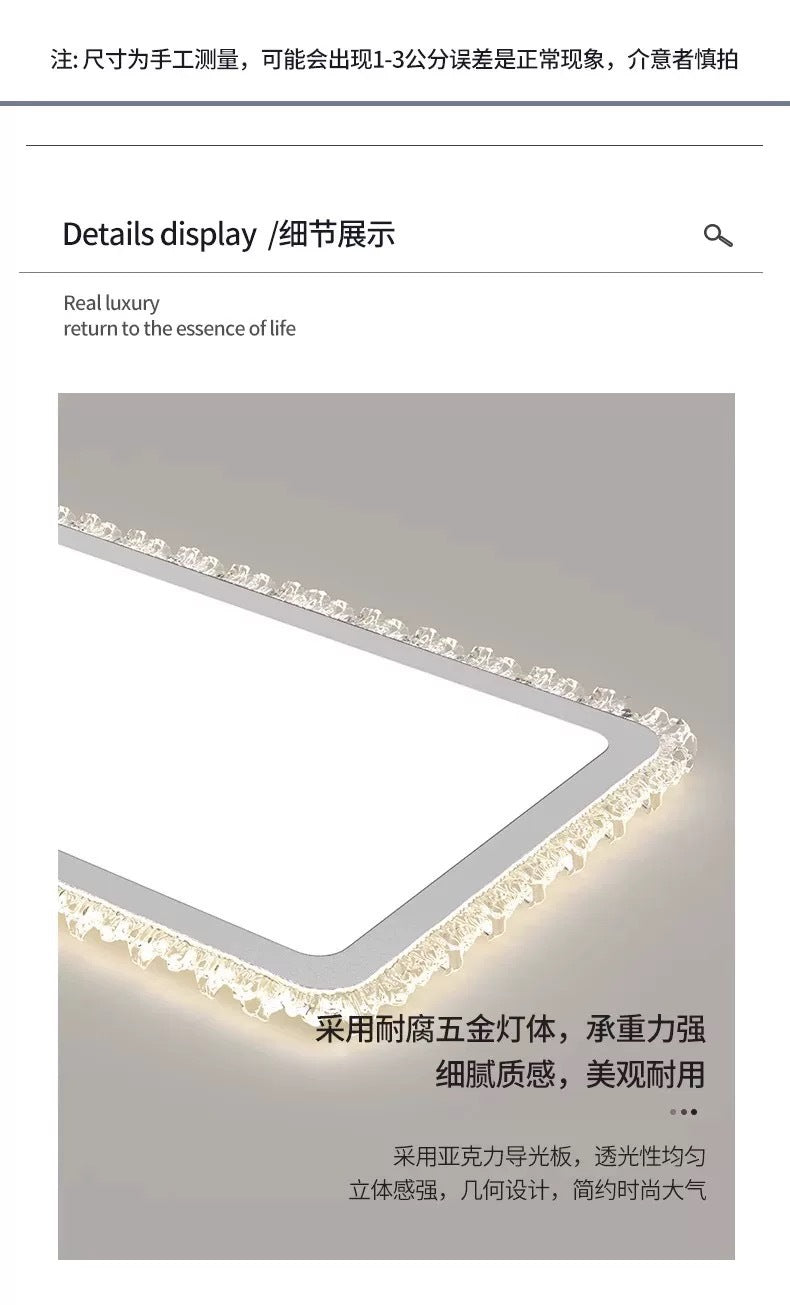 Light Luxury Living Room Ceiling Lamp2025New Year's Crystal Lamp High-end Bedroom Main Lamp Round led Eye Protection Lighting