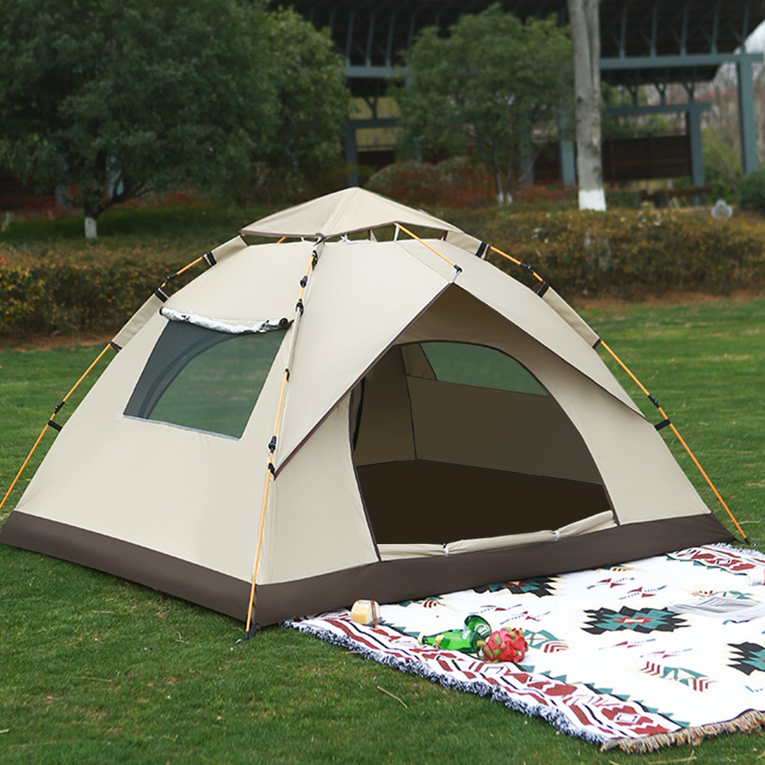 Automatic Outdoor Tent3-4Double2Single Person Household No-Assembly Children's Quick-Open Camping Shelter Sunproof Rainproof