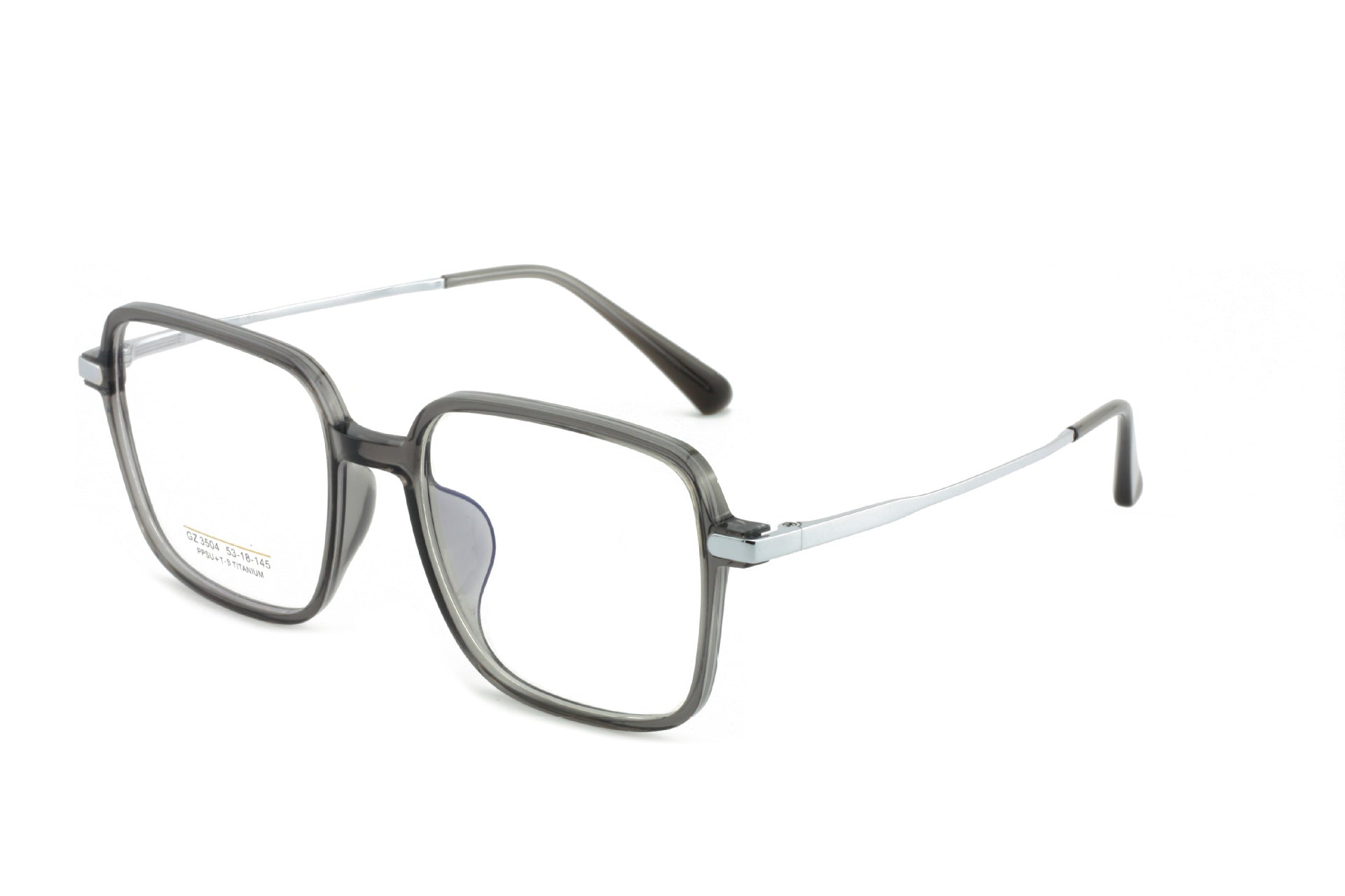 Men's and Women's Half Titanium Eyeglass Frames Polygonal Internet Celebrity Frames Natural Look Fashionable Lightweight Thin Frame