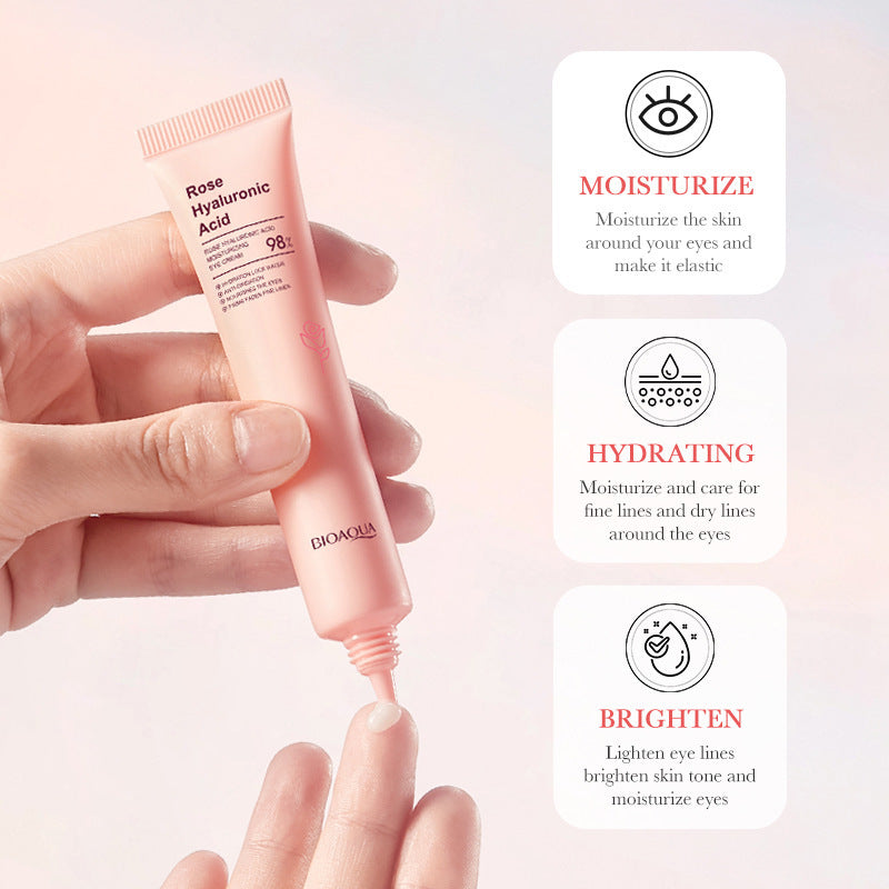 Eye Cream20gBIOAOUA Rose Rice Hyaluronic Acid Lightens Dark Circles and Eye Wrinkles Cross-Border Wholesale