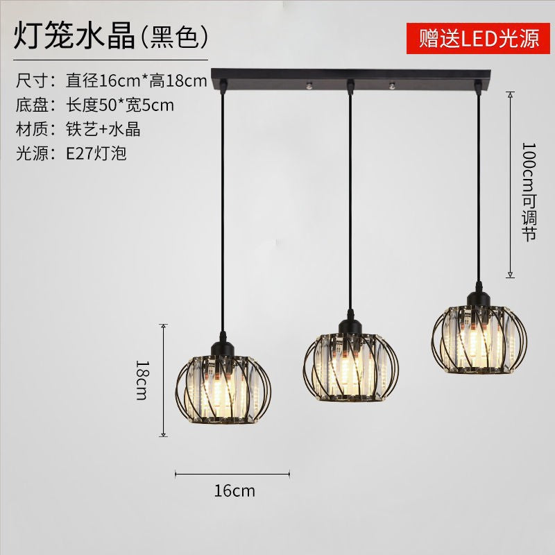 Export Simple Restaurant Crystal Pendant Light Single Head3Headboard Pendant Light Dining Table Bar Crystal Pendant Light Wholesale