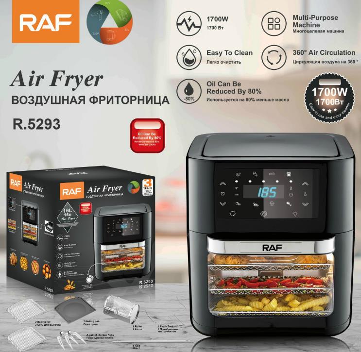 RAF European Standard Air Fryer Multifunctional Household Oven Large Capacity Smart Touchscreen Visual Electric Oven16L