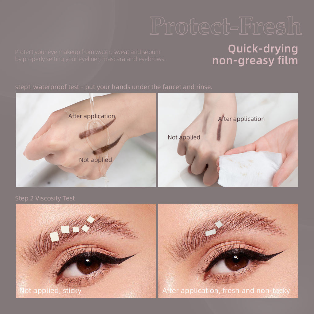 Eyebrow and Eye Makeup Raincoat Eyebrow Eyelash Eyeliner Long-lasting Setting Waterproof Fixing Liquid Transparent Eyebrow Eyelash Raincoat