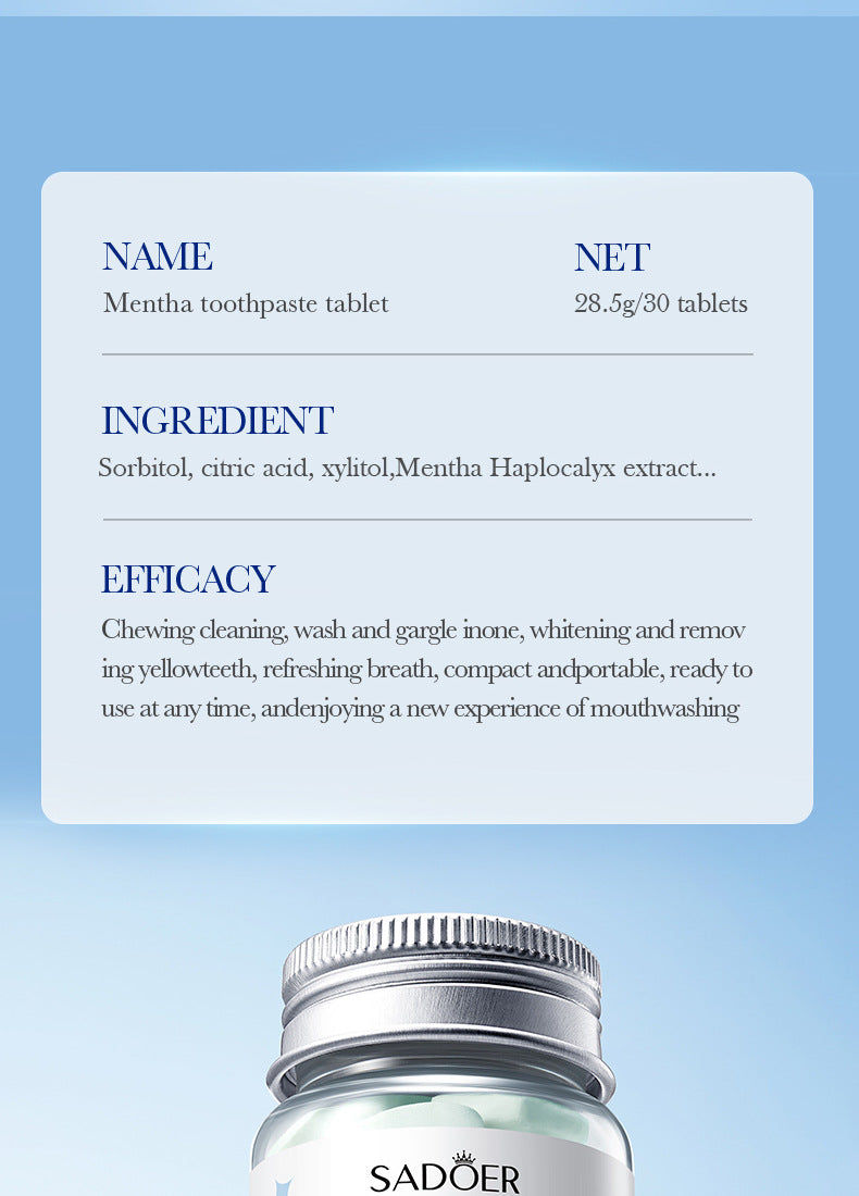 All-English Solid Toothpaste Series SADOER Sakura Whitening Anti-Yellowing Teeth Cleaning Toothpaste  Wholesale