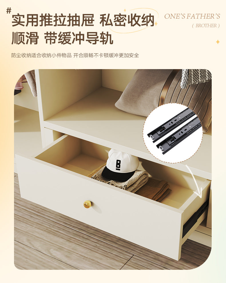 Solid Wood Wardrobe for Home Bedroom, Double Door, Easy Assembly Cabinet, European Pine Board Storage Cabinet, One Door to the Top, Heightened Wardrobe