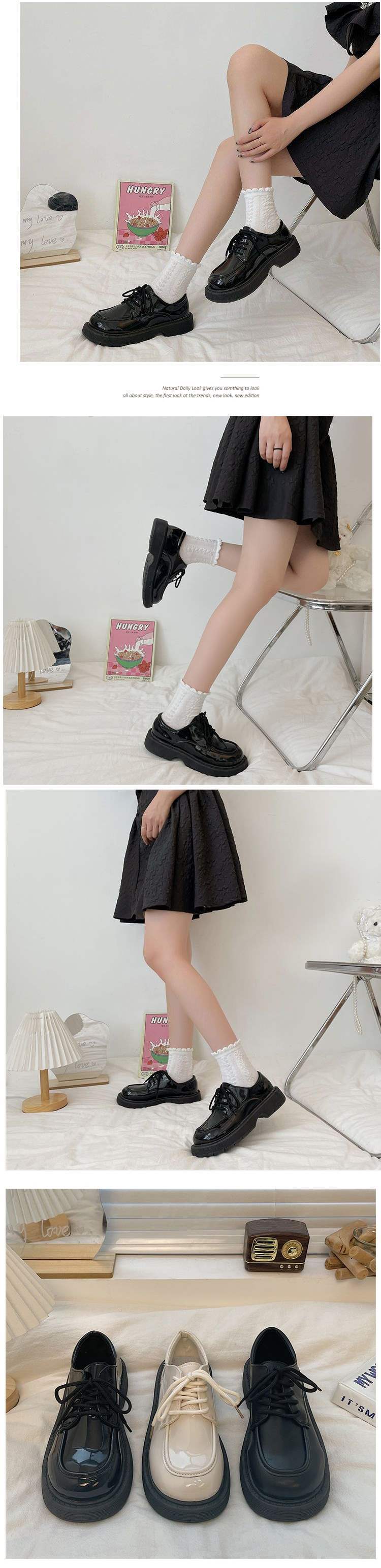 Xiaohongshu Women's Soft Sole Shoes New Thick Sole Chunky Heel Versatile Japanese Style jk French Mary Jane shoes for women with skirts