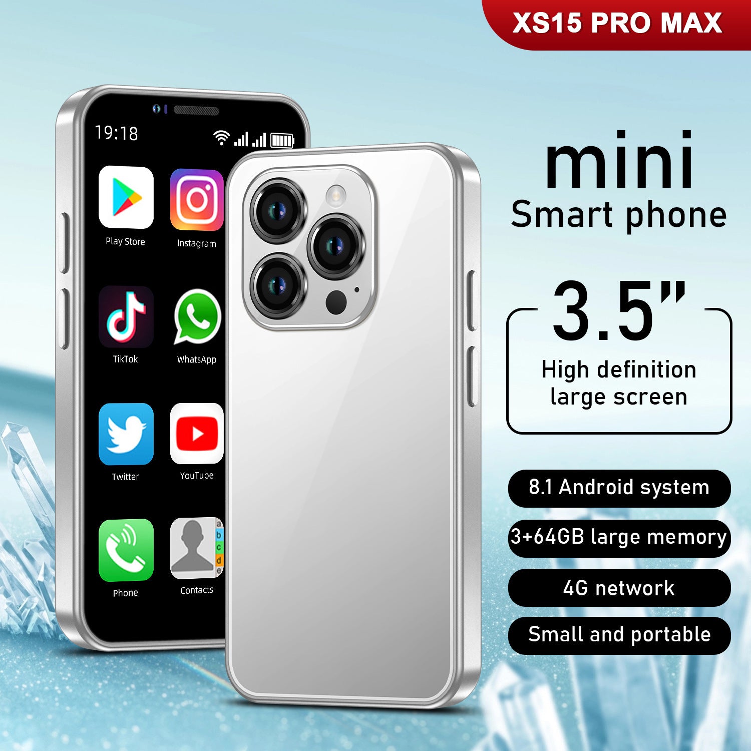 New Mini XS15Smartphone Ultra Small Pocket Android System Quad-Core Backup Phone Factory in stock