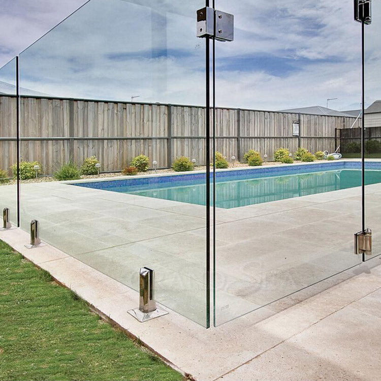 Modern clear Laminated Tempered Glass Balcony Railing Stainless Beautiful Designs