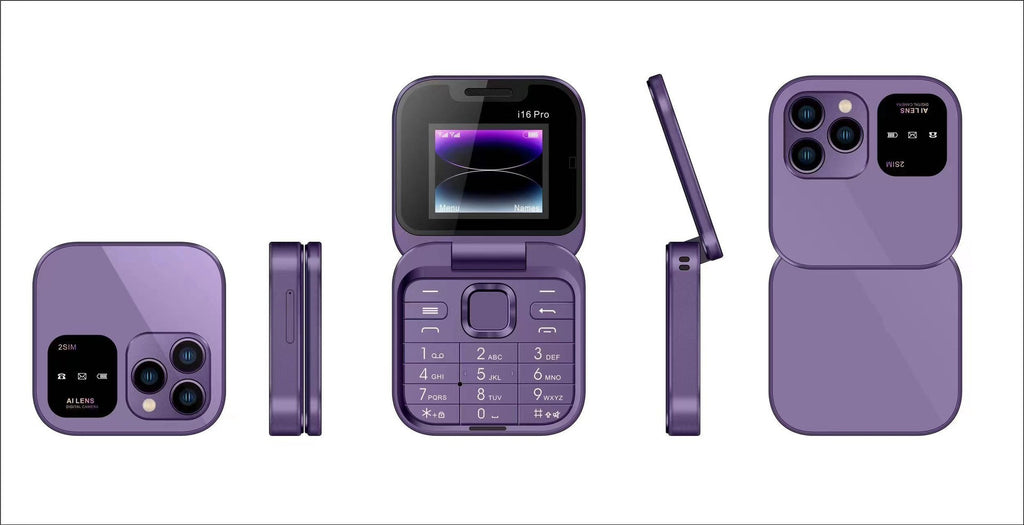 i16Pro Mobile Phone Foreign Language Folding Flip Button Phone Multi-Language