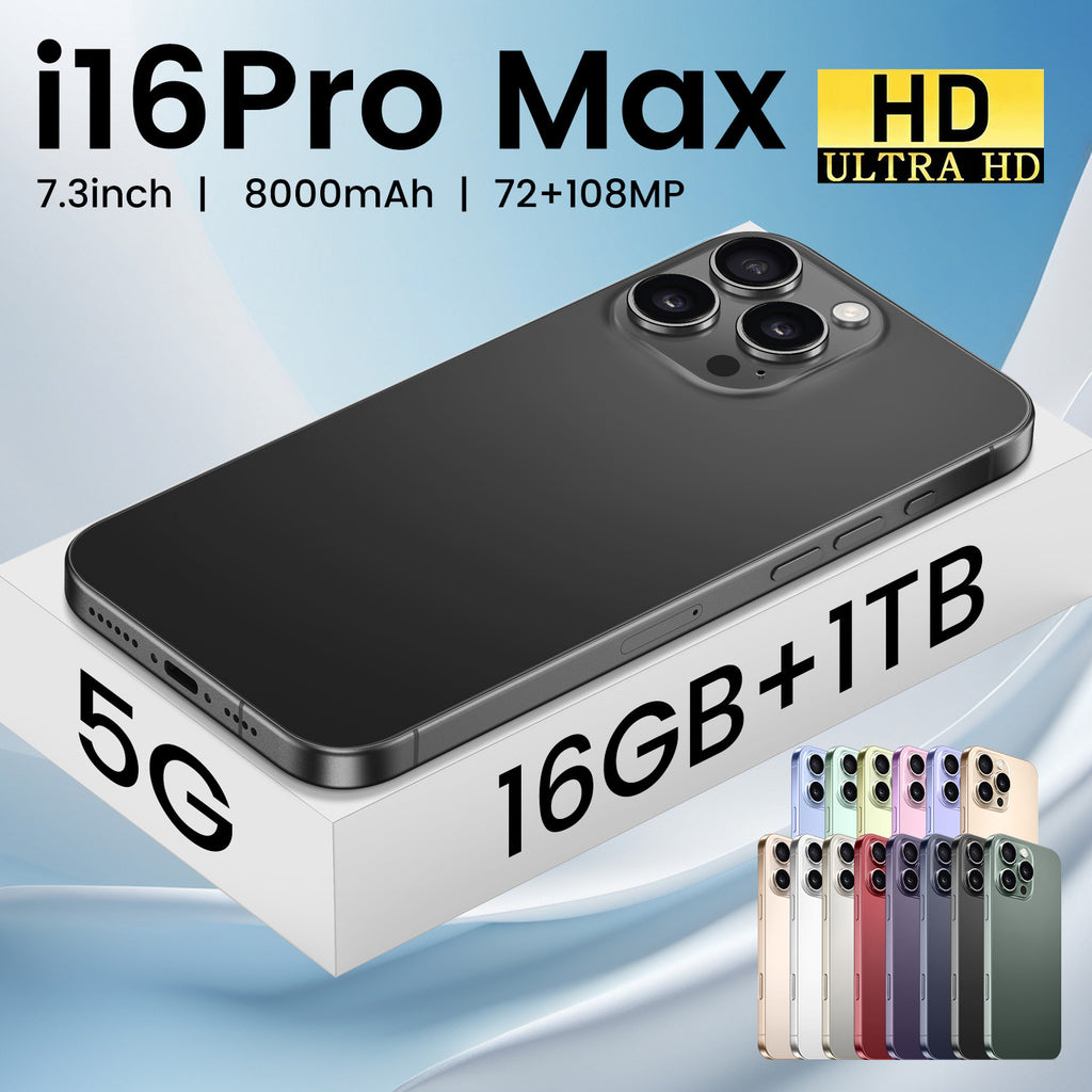 2025New i16Pro Max Android7.3inch smartphone16+1T Source Factory AliExpress Hot Sale