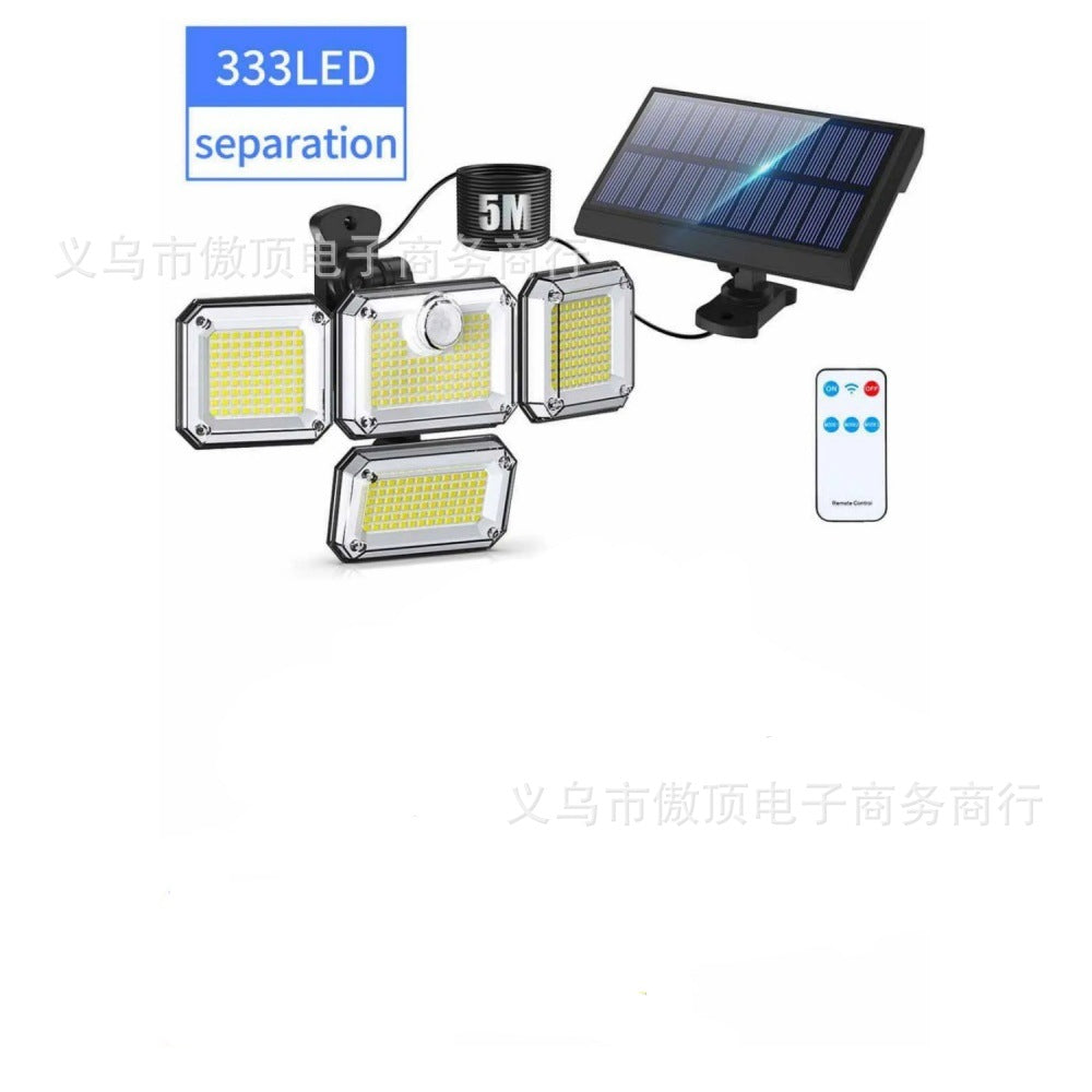 New outdoor solar street light wall light333LED Light Strip Remote Control Garden Waterproof Human Body Sensor Light