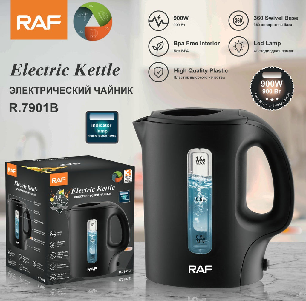 RAF European Standard Stainless Steel1L Electric Kettle Automatic Large Capacity Multi-Functional Kettle Overheat Protection