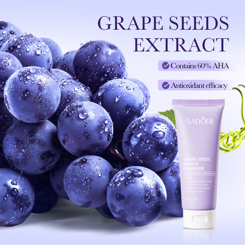 Grape Seed Skin Care Series SADOER Mild and Moisturizing Facial Cleanser, Skin Rejuvenating Eye Cream, Cross-Border Wholesale