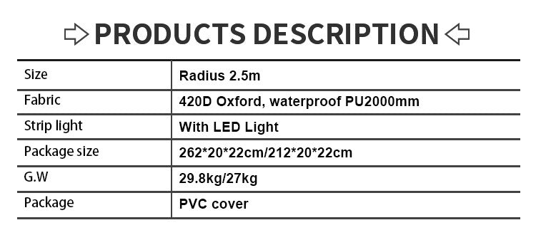 360Boneless Fan-Shaped Car Side Tent Camping Extra Large Car Side Tent Outdoor Road Trip Car-Mounted Canopy Tent