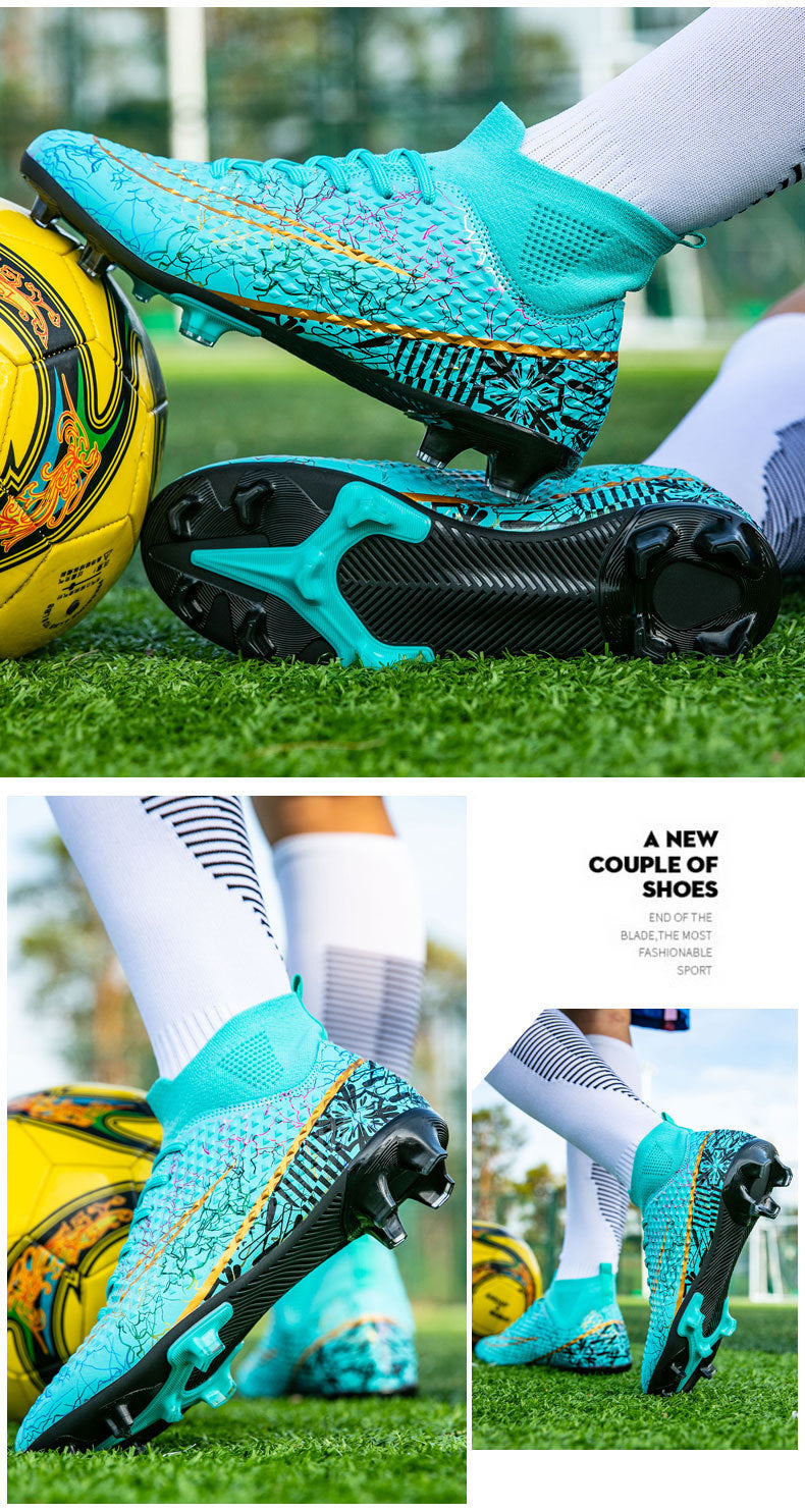 New high-top soccer shoes for men and women AG Spike TF Broken Nail Youth Student Grassland Competition Training Shoes