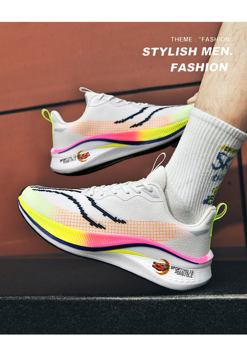 2025Spring and Summer New Style Flying Electric4C Professional Racing Shock Absorption Casual Non-slip Sports Shoes Ultra-light High Elasticity Men and Women Running Shoes