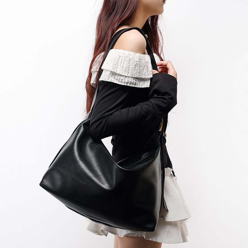 2024New Crossbody Bag Versatile Casual Women's Shoulder Bag Commuting Large Capacity Soft Leather Tote Bag