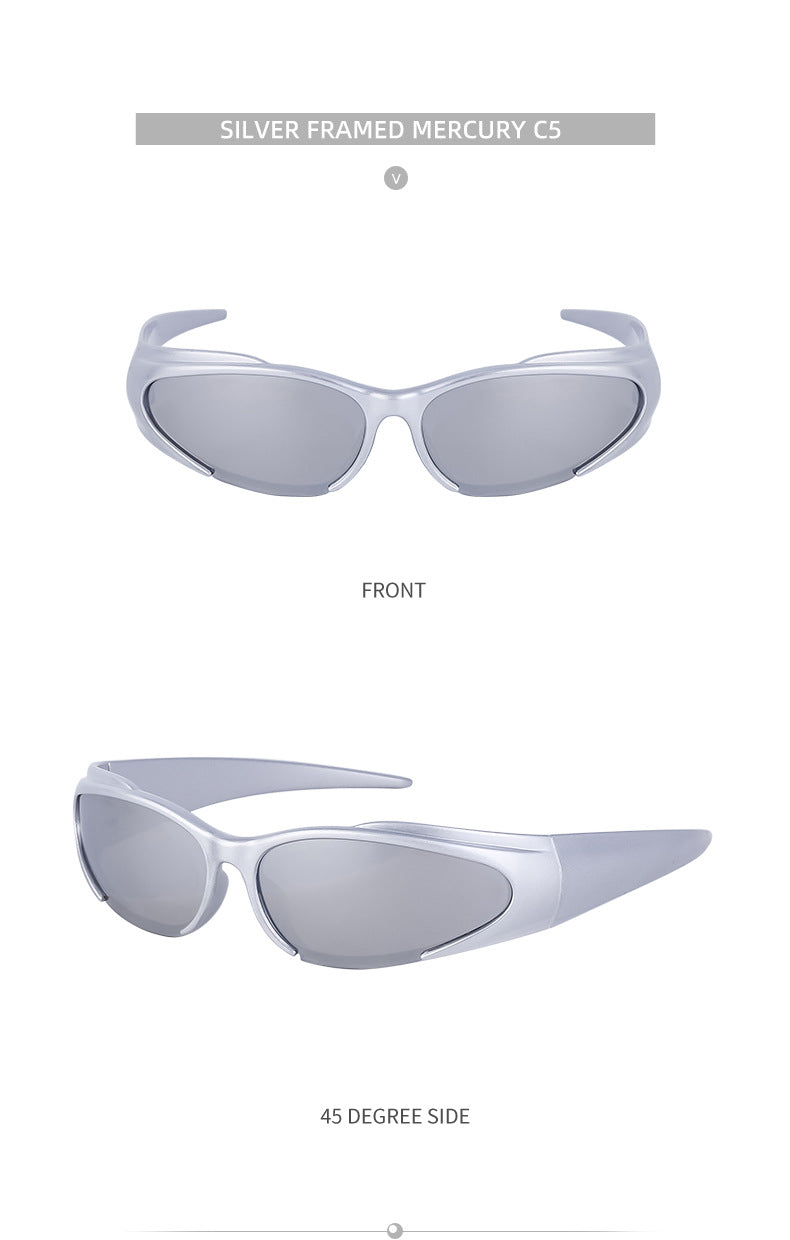 European and American Sports Windproof Cycling Sunglasses for Men and Women Sun Protection Personality Y2K Millennium Sunglasses Glasses Glasses