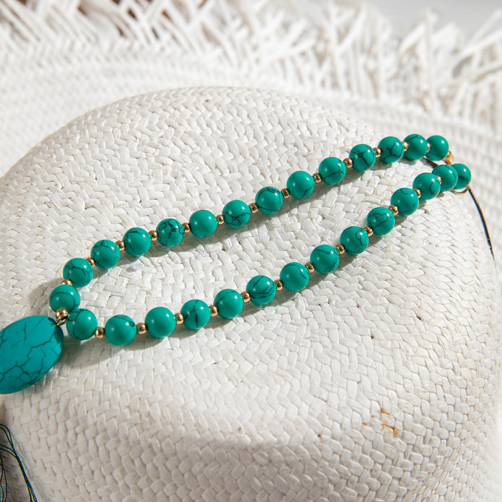 Simple Colorful Beaded Tassel y Chain Necklace Elegant Versatile Diamond-Studded Sweater Chain Jewelry