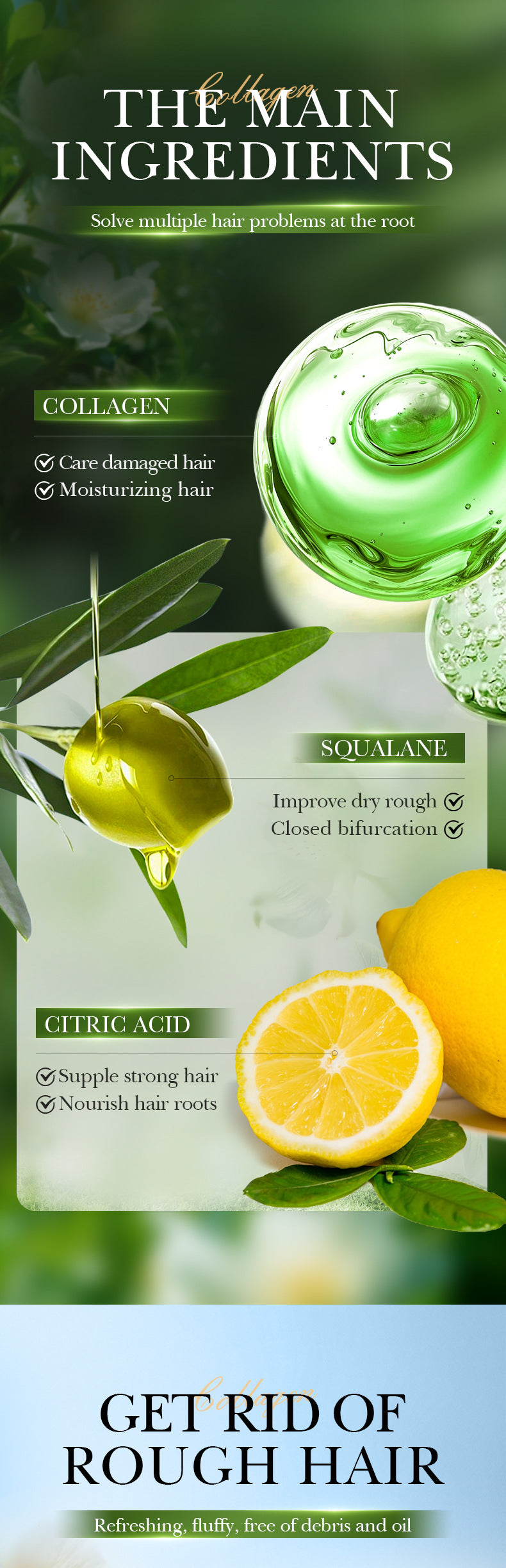 Collagen Smooth Hair Mask SADOER Nourishing and Fluffy Hair Conditioner Cross-Border Wholesale