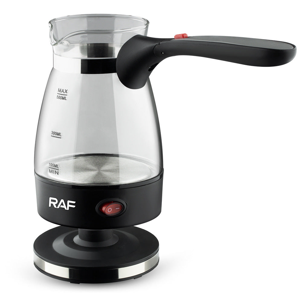 RAF European Standard Turkish Coffee Pot Glass High Temperature Resistant Hot Water Kettle for Coffee Portable Foldable