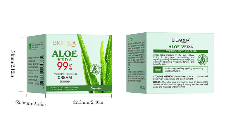 Aloe Vera Face Cream50g BIOAOUA Hydrating, soothing, and nourishing skin moisturizing cream for  foreign trade wholesale
