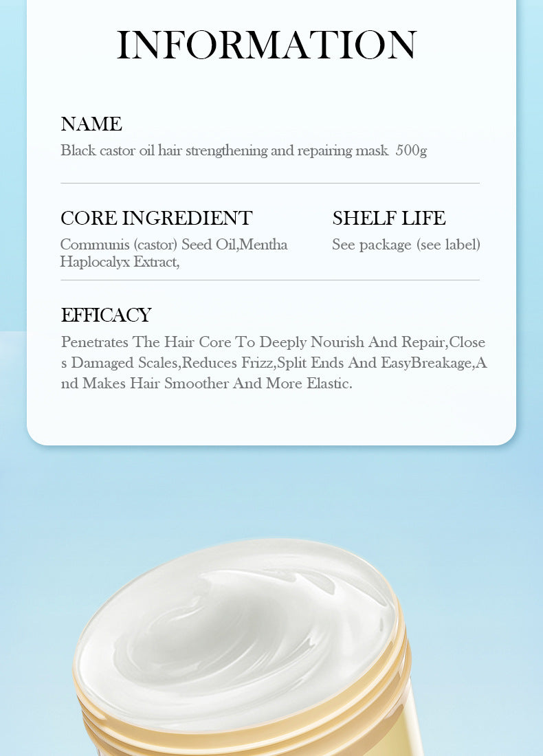 Black Castor Oil Hair Mask500gSADOER Nourishing, Smooth and Fluffy Conditioner Cross-Border Wholesale