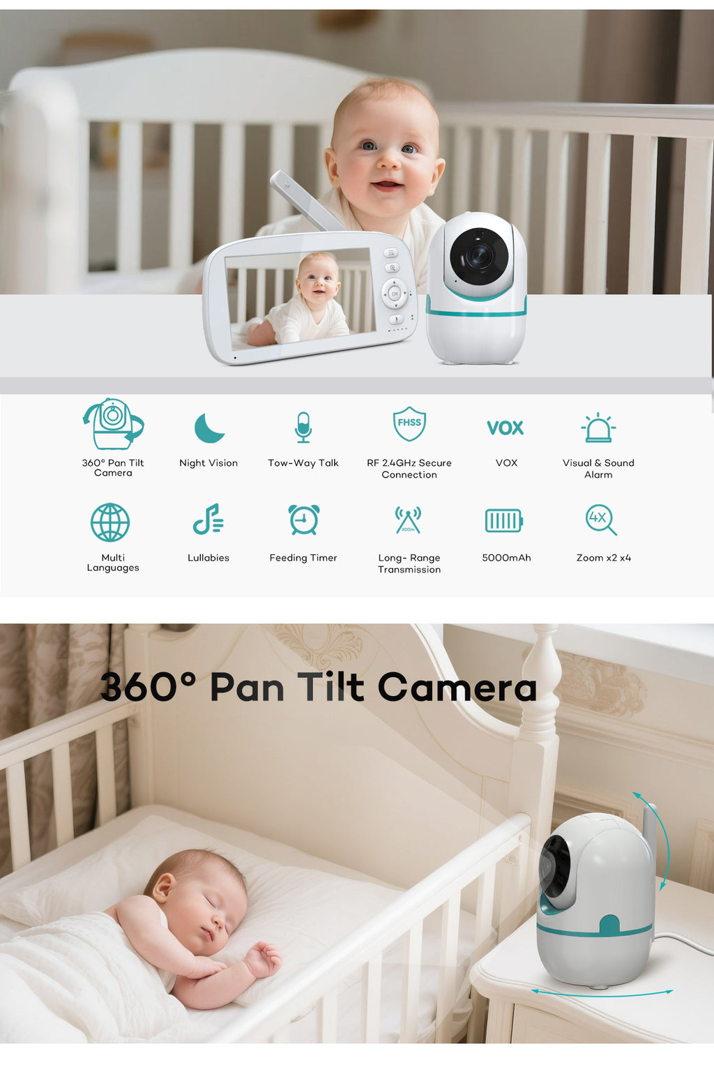 Wireless Camera wifi Mobile Phone Remote Monitoring Intelligent Night Vision HD PTZ Voice Intercom Monitor