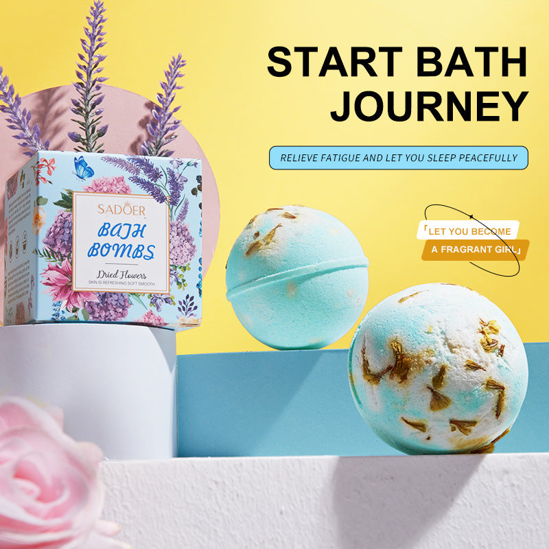 Full English Dried Flower Explosive Bath Salt Ball100gSADOER Clean Fragrance Bath Ball  Wholesale