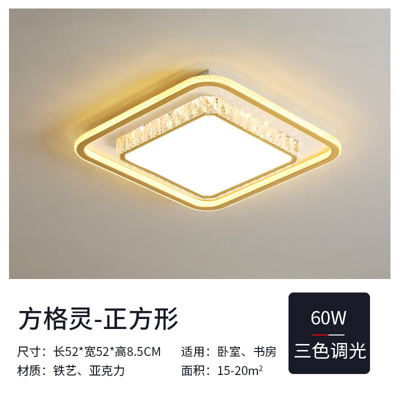 Wholesale Large Living Room Lamp2025New Year's Light Luxury Crystal led Ceiling lamp simple modern elegant bedroom lighting fixture