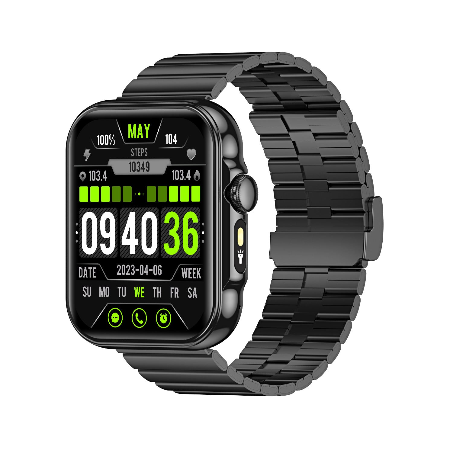 HDT11Smart Watch Bluetooth Call Music Voice Assistant Healthy Sleep Flashlight Bracelet New Style